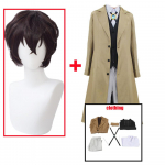 Dazai Osamu Cosplay kost&uuml;&uuml;m Bungo hulkuvad koerad, 4. hooaeg Anime vormiriietus Halloweeni j&otilde;uluriided XS-(Costume+Wig)