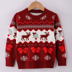 Laste j&otilde;ulude p&otilde;drakampsun 2023. aasta s&uuml;gis/talvine vabaaja kampsun poistele ja t&uuml;drukutele 100cm burgundiapunane