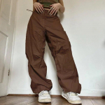 Suvised mustad vabad p&uuml;ksid, maiustused laia s&auml;&auml;rega p&uuml;ksid, naised, Euroopa ja Ameerika, keskmise v&ouml;&ouml;ga p&uuml;ksid Pantaloni Donna 24718 S pruun