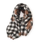 Lillemustriga paks sall Naiste ruuduline disain Pashmina sallid ka&scaron;miirist sall Daami soe talvem&auml;his Tutt sallid kootud One Size khaki