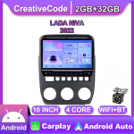 Android-autoraadio LADA NIVA 2022 jaoks koos nupunupuga 10-tolline multimeediumipleier, navigeerimis-GPS Carplay 2+32 GB