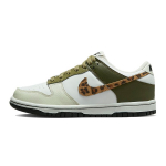 Nike Dunk Low GS Leopard Laste tossud Valge Kookospiim Kareda roheline DX9282-100 36
