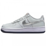 Nike Air Force 1 GS Pure Platinum Barely Grape Laste tossud Valge Kesk&ouml;ine-Tumesinine Metallik-H&otilde;be CT3839-004 36.5