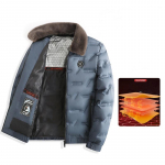 S&uuml;gis/talvine paksendatud soe tuulejope, polsterdatud isaparkase grafeenist pol&uuml;termiline mantel XL tumesinine v&auml;rv