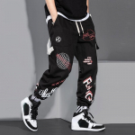 Hip hop mood p&uuml;ksid T&auml;navar&otilde;ivad p&uuml;ksid High Street dressip&uuml;ksid meeste kevadised pikad p&uuml;ksid stiilsed r&otilde;ivad 4XL must