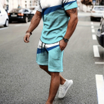 Suvised meeste moe 2-osalised komplektid suures suuruses dressid Meeste sportlik tr&uuml;kitud T-s&auml;rgid Meeste T-s&auml;rk L&uuml;hikesed &uuml;likond S