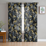 Lilled, puuviljad, s&uuml;gisese t&uuml;llkardinad elutoa kaunistamiseks Moodne &scaron;ifoonist l&auml;bipaistev k&ouml;&ouml;gikardin 135W x 114H(cm)