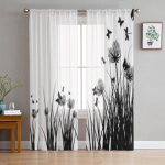 Dandelion Dragonfly l&auml;bipaistvad kardinad Aknakardinad elutoa jaoks Magamistoa rulood Lastetoa kodukaunistus 135W x 114H(cm)