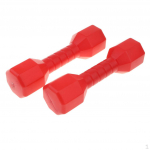 1 paar plastikust kerget hantlit v&auml;litingimustes treenimiseks lastele lasteaia spordim&auml;nguasi - punane