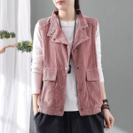 Naiste kevadine vabaaja retro velvetist vest XXXL pruun