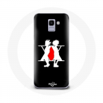 &Uuml;mbris Samsung Galaxy A8 2018 Hunter x Hunter Manga Logo mustal taustal