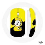 Juhtmeta hiir BTS Bangtan Boys BT21 Chimmy Jimin must kollane taust