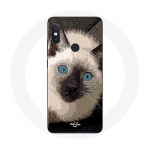 Kahe kaameraga Xiaomi Redmi Note 5 AI &uuml;mbris must-valge siniste silmadega siiami kass