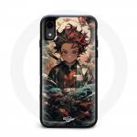 Coque - Maniacase - Iphone XS - Demon Slayer Tanjiro - Souple - Noir