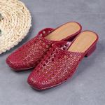 Rannasussid Naised Kannavad Baotou suvised keskmise kontsaga emakingad, et suurendada v&auml;listingimustes sobivad libisemiskindlad sussid k&otilde;rged kontsad augulised sandaalid 40