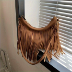 Vintage Fringe Crossbody kott, Retro Bohemian &otilde;lakott, naiste hipi k&auml;ekott ja rahakott hall
