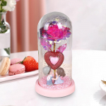 Alentines Day Gifts for Him Rose Flower in Dome Glass Artificial Anniversary Crafts Valentines Red base