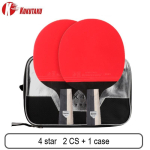KOKUTAKU 4/5/6 Star ITTF lauatennise kurikate professionaalne lauatennise reketi komplekt, topeltkummist lauatennisekurika s&uuml;sinik koos &uuml;mbrisega 4 star2Short Handle/CS+1Case red