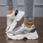 TUINANLE Naiste vabaajajalatsid h&otilde;bedase litriga s&auml;deleva platvormiga tossud t&uuml;drukutele k&otilde;rgendatud paksu tallaga kingad 36 h&otilde;be