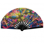 Kokkupandav lehvik V&auml;rviline holograafiline reivif&auml;nn bambusest ribidest k&auml;sitsi lehvikud dekoratiivsed kingitused festivali tantsupeoks C