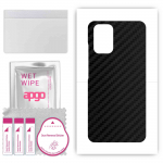 apgo Protective Skin Sticker for the back compatible with Xiaomi Poco M5s, Wrap Film, Foil, Vinyl - Pattern Carbon Black