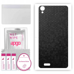 apgo Protective Skin Sticker for the back compatible with Doogee X100, Wrap Film, Foil, Vinyl - Pattern Black Honeycomb