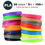 PLA h&otilde;&otilde;gniit 3D-pliiatsi prindimaterjali jaoks 10/20 rulli 10M l&auml;bim&otilde;&otilde;t 1,75mm 100M l&otilde;hnatu ohutu plastikust t&auml;itematerjal 3D-printeri pliiatsi jaoks 5M x 20 Colors(Total 100M)