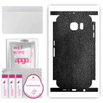 apgo Protective Skin Sticker for the back+sides compatible with Samsung Galaxy S6 G920, Full Wrap Film, Foil, Vinyl - Pattern Black Leather