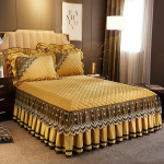 Euroopa stiilis kristallsamet tepitud voodiseelik &uuml;hes t&uuml;kis s&uuml;gistalvine paksendatud pitsist voodikate Libisemiskindlad linad Duvet Cover200x230cm