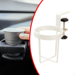 Clip on Desk Cup Holder Anti Spill Lightweight Adjustable Nonslip Clamp Water Bottle valge