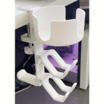 4 in 1 Desk Cup Holder with Headphone Hanger and Controller Stand Gaming Accessories, Universal Adjustable valge