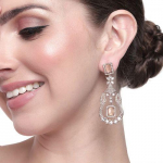 Estele Sparkling Rose kullatud CZ Mint Orange Stone Drop k&otilde;rvar&otilde;ngad naistele