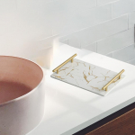 Elegantne marmorist alus stiilseks kodu kujunduseks White Square