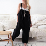 Naiste &uuml;hev&auml;rvilised reguleeritavate rihmadega varrukateta p&uuml;ksid taskutega jumpsuit L beež