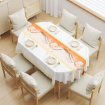 Taimetoitlane Ovaalne s&ouml;&ouml;gilaua kate Veekindel &Otilde;likindel Pesuvaba P&otilde;letuskindel PVC Kattekangas UUS Kodumajapidamine Kokkupandav Lauakate 100x160cm