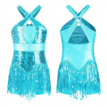 Lapsed T&uuml;drukud Cha-Cha Ladina tantsu narmastega Body S&auml;delevad litrid Tutt trikoo Esinemiskost&uuml;&uuml;m Tango Tango Dž&auml;ssitantsur&otilde;ivad taevasinine v&auml;rv