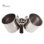 Roostevabast terasest papagoi s&ouml;&ouml;tja klambriga lindude s&ouml;&ouml;dapurgi tass, n&auml;rimisvastane veekauss Lihtne paigaldada linnupuuri toidukarp S