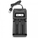 Intelligentne LCD-akulaadija, 1/2 pesa, kaks pesa 18650 4,2 V taaslaetava liitiumaku jaoks 1,2 V NI-MH AA / AAA aku jaoks 2 Slots USB