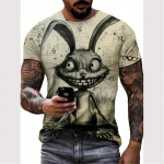 Naljakas 3D loomade tr&uuml;kitud T-s&auml;rk meestele Street Trend Harajuku r&otilde;ivad vabaaja O-kaelusega l&uuml;hikeste varrukatega mood hingavad suvetopid S