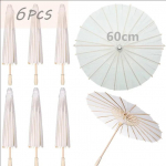 6-30 TK Pulmaparapuud Valge vihmavari Paberiparapuu Hiina paberivarjud Fotograafia rekvisiidid beebipeole 60/80cm