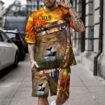 Suvine vabaaja meeste klassikaline L&otilde;viprinteriga T-s&auml;rgikomplekt Vintage t&auml;navar&otilde;ivad lahtised &uuml;lisuured hingavad pehmed l&uuml;hikesed varrukad ja l&uuml;hikesed p&uuml;ksid S