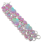 Naturaalne roosa kolmik opaal kalliskivist 925 h&otilde;bedast k&auml;ev&otilde;ru 7-8 S5z36