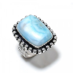 Natural Republic Larimar Gemstone 925 Sterling Silver Gift Ring Size 6 p7v90