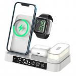 VAORLO 15W Fast Charging Wireless Charger Support Charge Apple Watch With RGB Night Light Time Alock Function For Apple Airpods Watch iphone 15promax