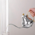 Pour over Coffee Kettle Drip Stainless Steel Water Oil Tea Pot Serving for Argent