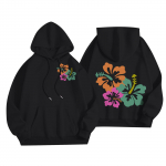 Naiste mood Naiste kerge pikkade varrukatega taskutega pullover Preppy graafiline kapuuts L must