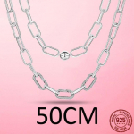 Me Kaelakee 925 Sterling H&otilde;bedast L&uuml;lidega Kaelakee Naistele Me V&otilde;ludega Kaelakee Peen Ehted 45CM 50CM