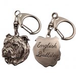 Bulldog, English Bulldog, British Bulldog I - Silver-plated key ring with a dog in a gift box, handbag decoration, backpack pendant by Art-Dog brand