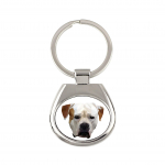 American Bulldog, Old Country Bulldog - geometric keychain with a photo and the inscription Art-Dog