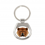 Chow Chow - geometric keychain with a photo and the inscription Art-Dog